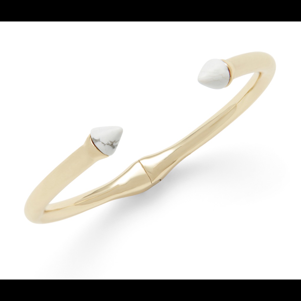 Slate Porter Hinge Cuff Bracelet, Gold Over Brass W/ Howlite, Rocksbox Exclusive